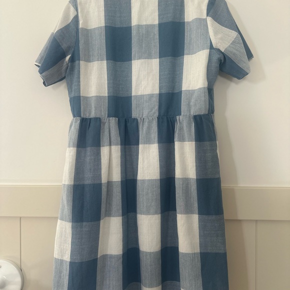 Blue and White Plaid Buffalo check dress. Trad wife, Waldorf mom casual elegance - Picture 8 of 8